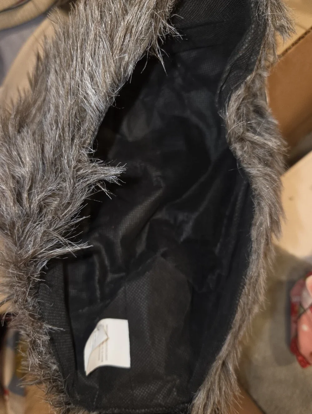 Raccoon Cap Kids Faux Fur Hat - Gray